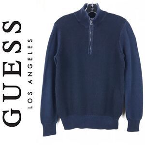 Guess Los Angeles Quarter Zip Navy Blue Sweater Men's M Business Casual Classic